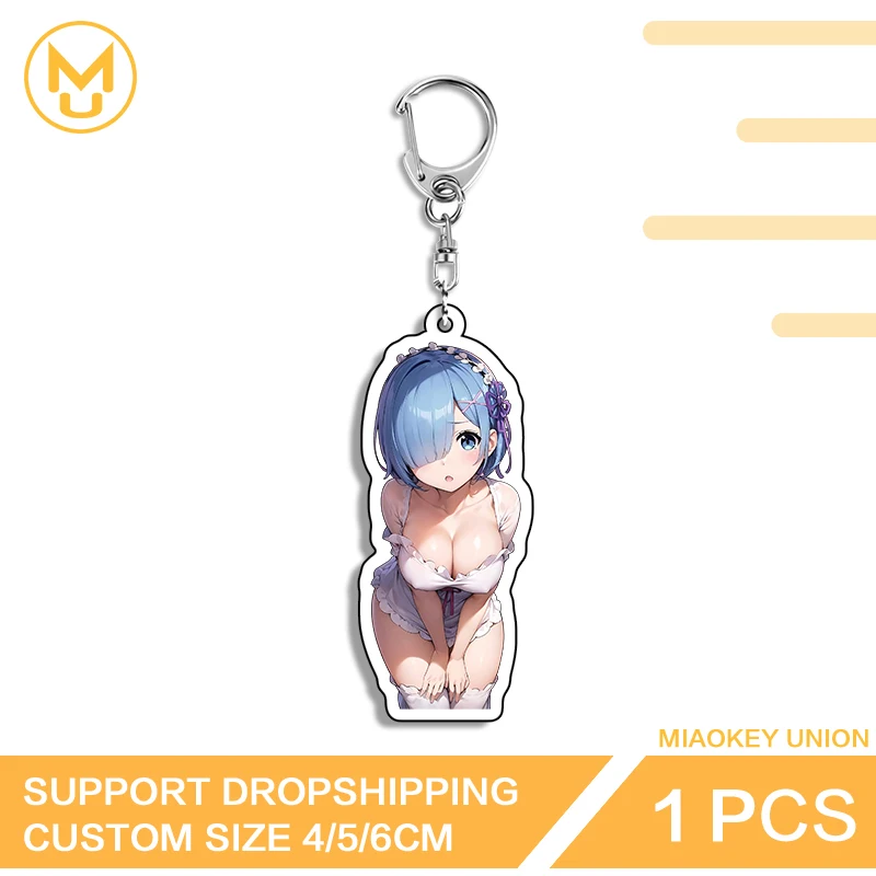 Rem Alluring Enchanting Bikini Waifu Pendant Keychain Fancy Ingenious Anime Jewelry Accessories Gifts Chic Unique Funny Props