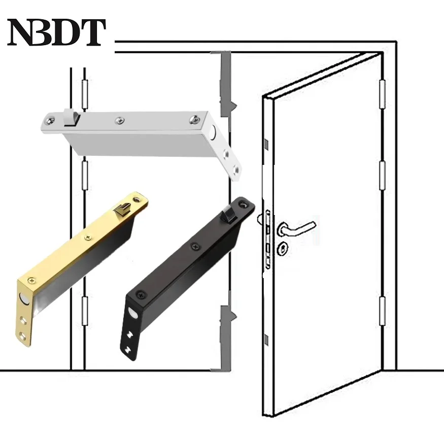 1Pc Automatic Flush Bolt For Double Doors Fire Rated Top Floor Spring Latch Silver Gold Black