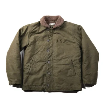NON STOCK USN N-1 Deck Jacket Sherpa Lining Military Style Men Warm Coat 3 Colors 6 NON STOCK USN N-1 Deck Jacket Sherpa Lining Military Style Men Warm Coat 3 Colors 6
