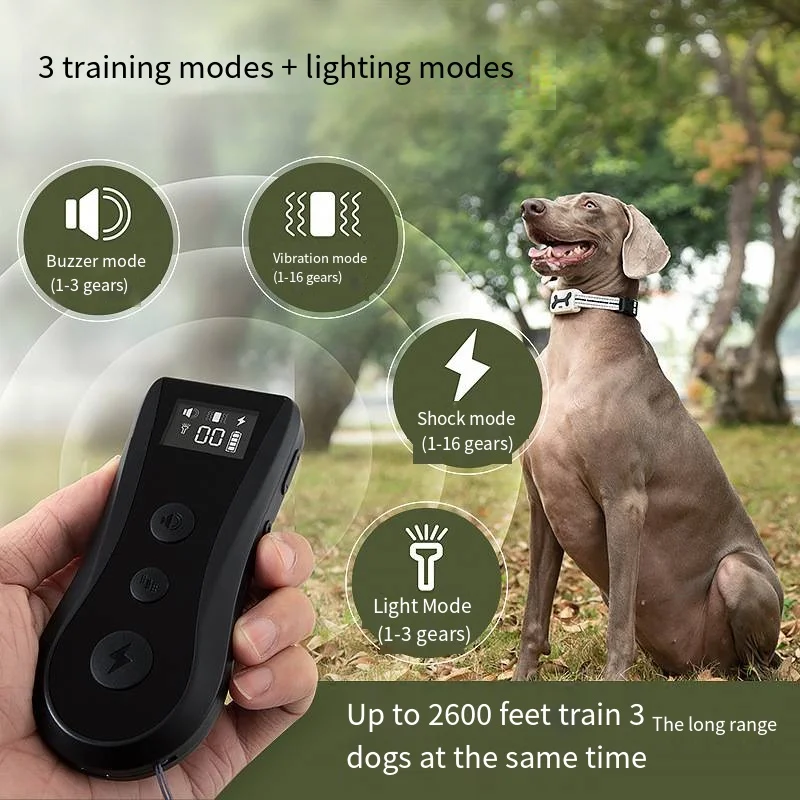 

Training Collar Can Be Remotely Controlled for Large Small Dogs. Multiple Training Modes for Multiple Dogs Can Be Adjusted Size