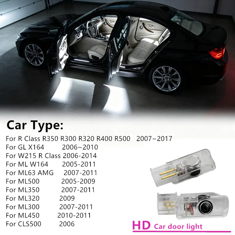 LED Car Door Interior Ghost Shadow Welcome Warning Light For Mercedes Benz R GL ML M Class X164 W251 W164 ML300 ML500 R300 R320