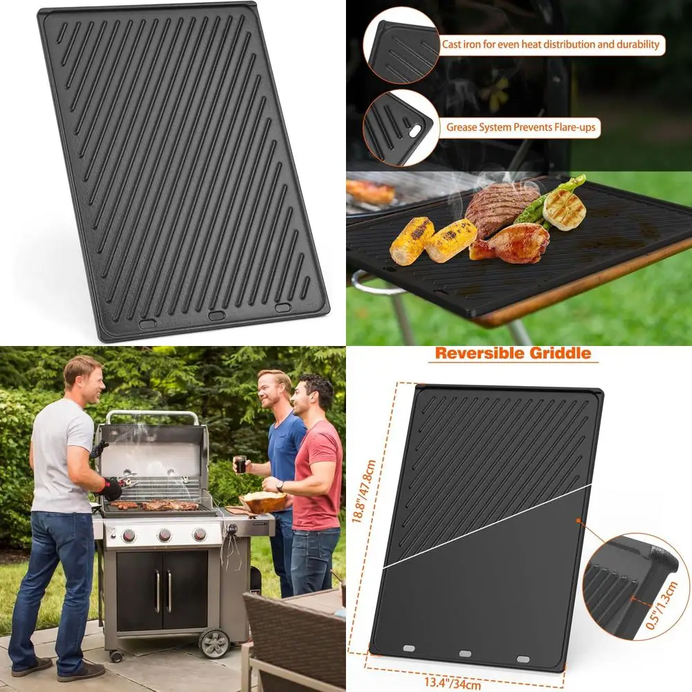 

Universal Cast Iron Griddle, Compatible with Weber Genesis II and Genesis II LX 300 Series Gas Grills