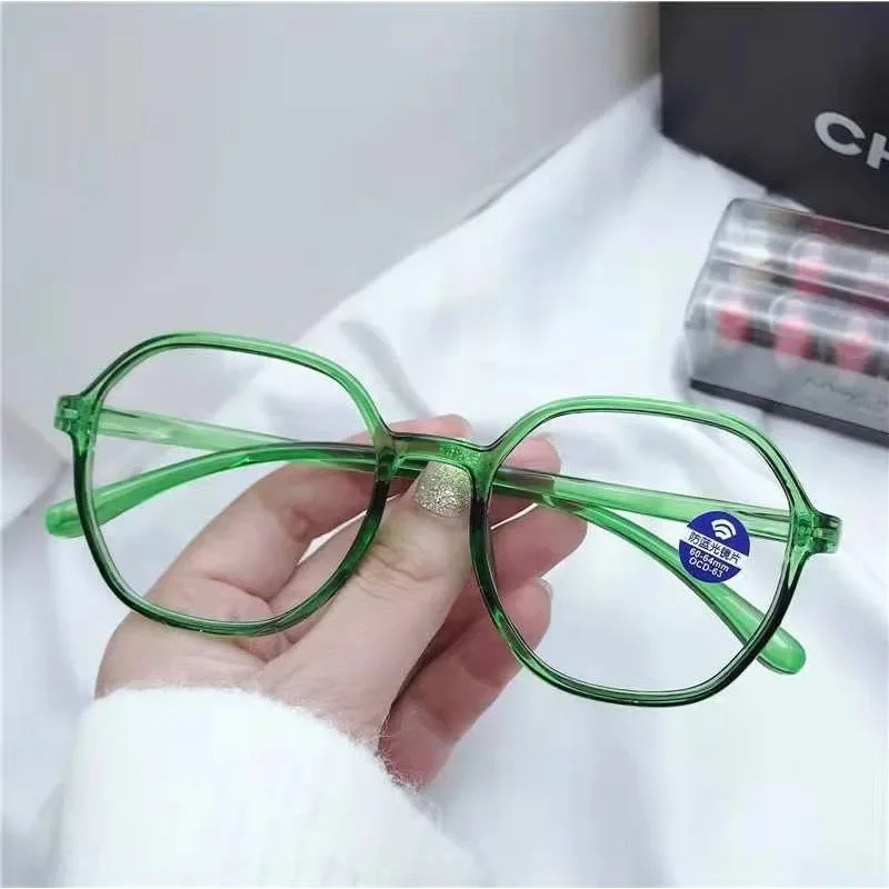 

New Anti-Blue Light Reading Glasses Male Polygon Irregular Plastic Frame Elegant Women Presbyopic Eyeglasses