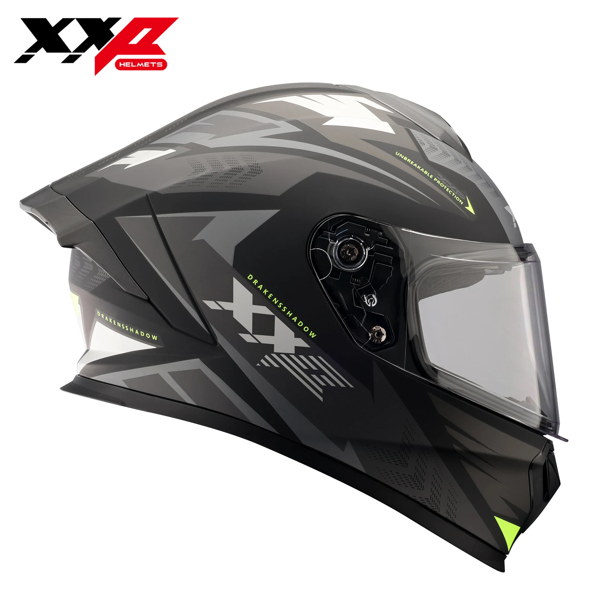 Xxp Motorcycle Helmets with Large Spoiler Clear Draken S Outer Visor Black Inner Visor Motocross Helmet Quick Release Buckle New