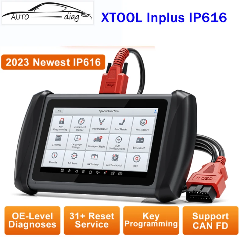 XTOOL Inplus IP616 Car Diagnostic Tool Xtool 2023 Newest OBD2 Scanner Automotive Scanner Code Reader with 31 Reset Service