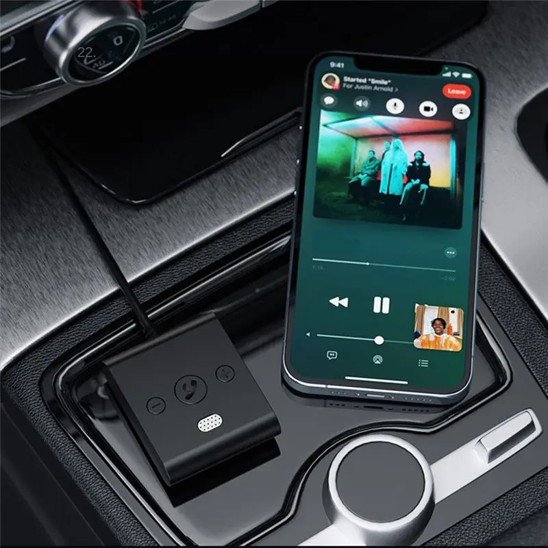 AEE8-Bluetooth 5.4 AUX Car Adapter Wtih Mic 3.5MM USB U-Disk Stereo Wireless Audio Receiver Car Kit Handsfree Calls Music