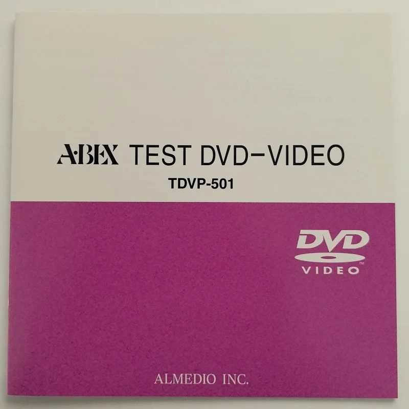 ABEX TEST DVD-VIDEO TDVP-501 EXAMINES DVD-VIDEO PLAYERS, MOVING PICTURES, TEST SIGNALS AND STILL PICTURES OF PAL SYSTEMS