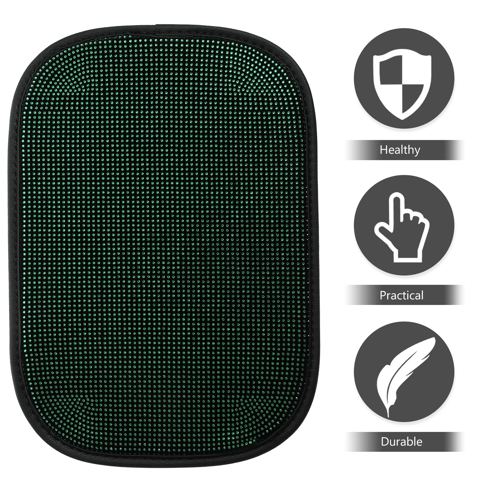 

Car Armrest Box Protector Rhinestone Encrusted Center Console Cover Cushion Cool Breathable Flannel Car Accessory