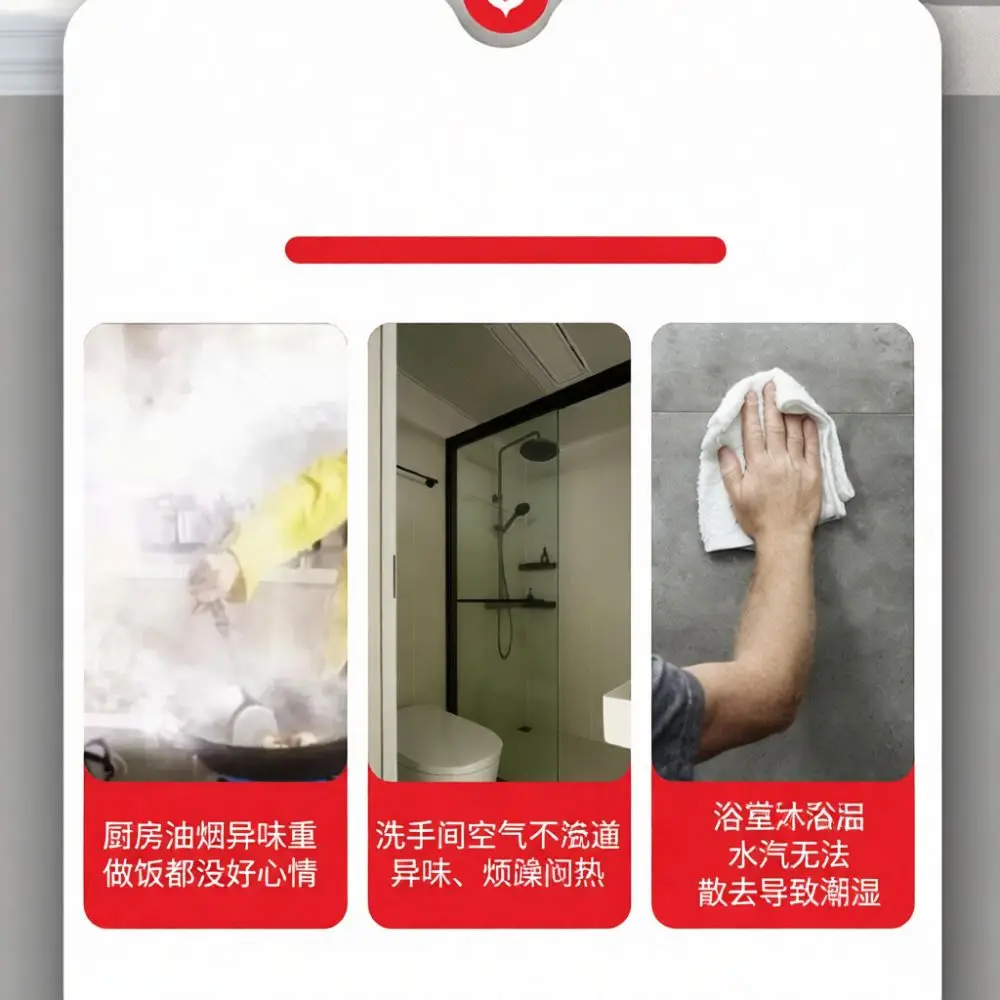 Embedded Exhaust Fan For Bathroom Kitchen Integrated Ceiling Duct Ventilation Powerful Silent Air Circulation Extractor