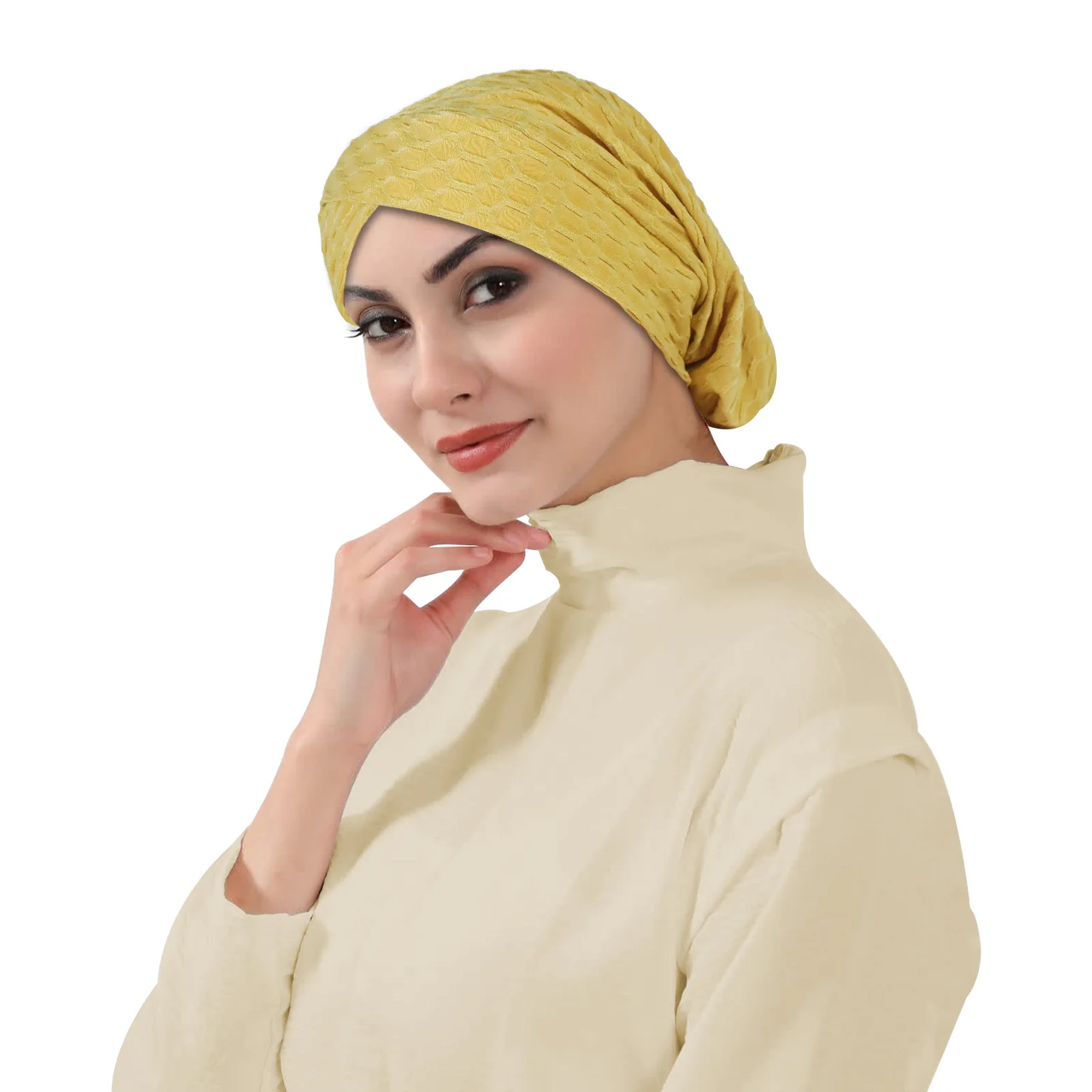 

New Solid Color Muslim Inner Hijab Hat Women Cancer Chemo Cap Baggy Slouchy Beanies Bonnet Hair Loss Headscarf Turbante Mujer