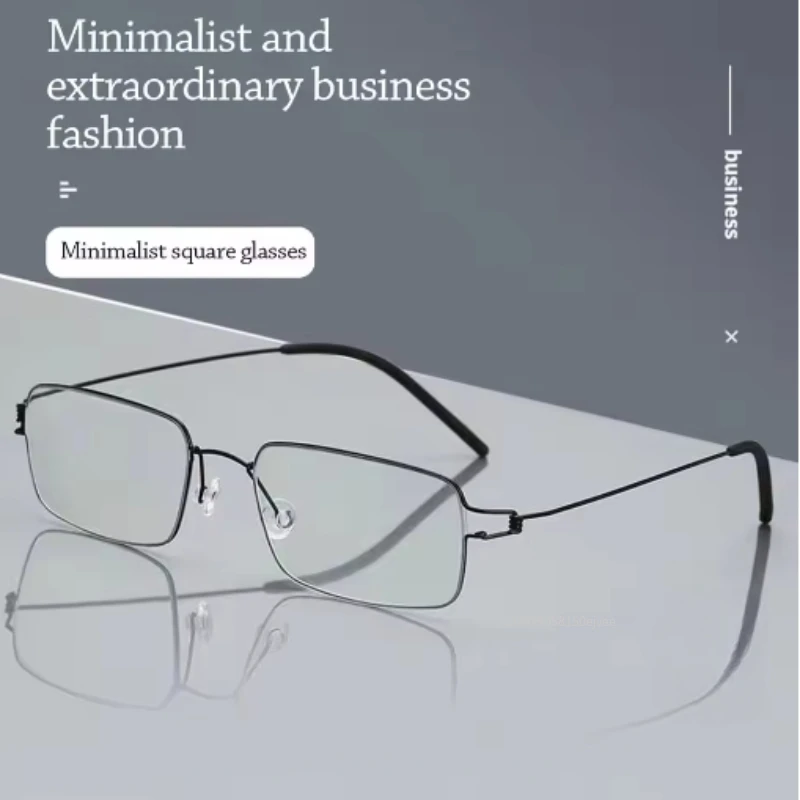 رجال الأعمال نظارات للقراءة سبائك التيتانيوم الإطار الذكور مد البصر طول النظر الشيخوخي وصفة طبية مكافحة نظارات الضوء الأزرق + + 4