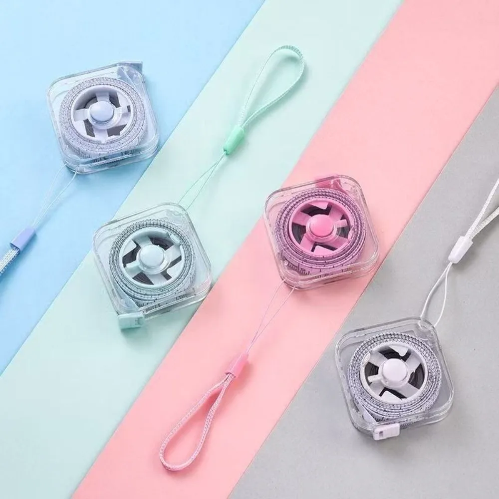 Portable 2M Length Soft Tape Measure Transparent Mini Size Retractable Ruler Colorful Measuring Tape Fitness