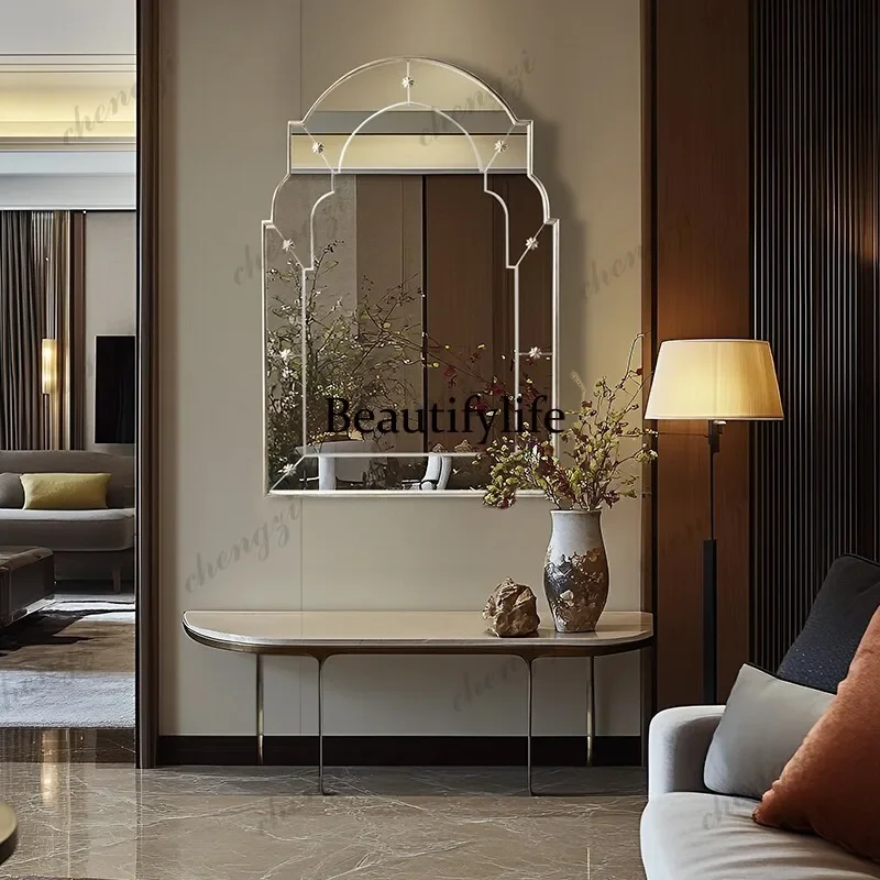 p182 French vanity mirror bedroom vanity mirror living room dining room background wall decorative mirror