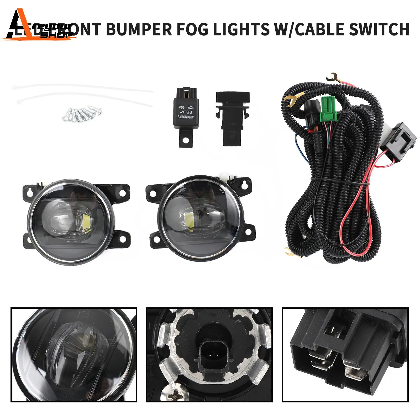 Areyourshop Front LED Fog Light Driving Lamp Switch Wiring Kit For Honda Civic 2022+