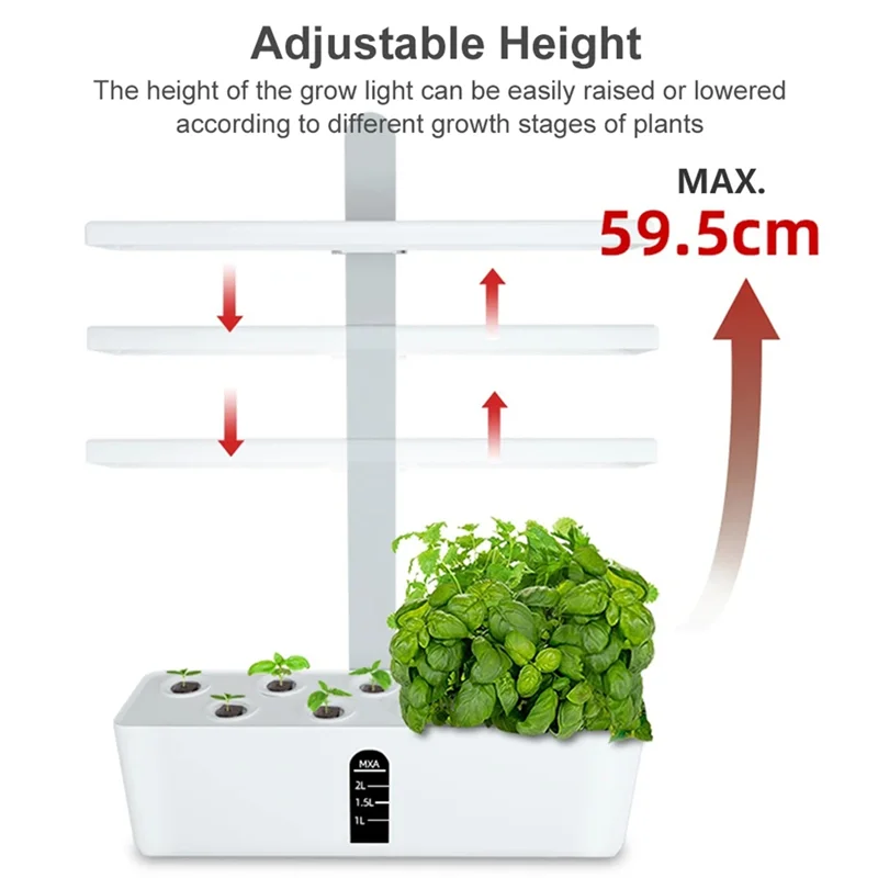 AF90-Hydroponics Growing System Automatic Timing Indoor Garden Kit 9 Pods Height Adjustable 15W LED Grow Lights EU Plug