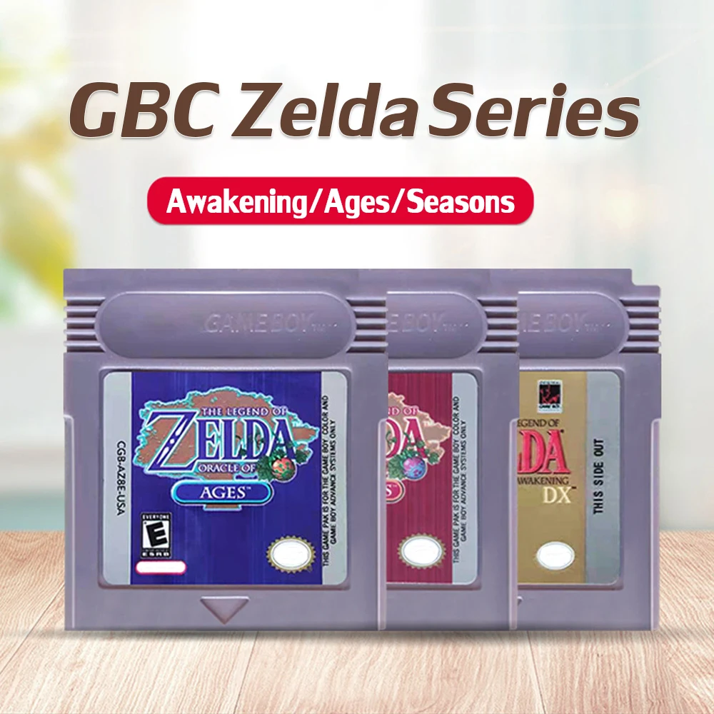 الولايات المتحدة الأمريكية GBC بطاقة زيلدا 16 بت لعبة فيديو خرطوشة بطاقة وحدة التحكم ل Gameboy الصحوة DX أوراكل أوف سيزونز أوراكل من الأعمار