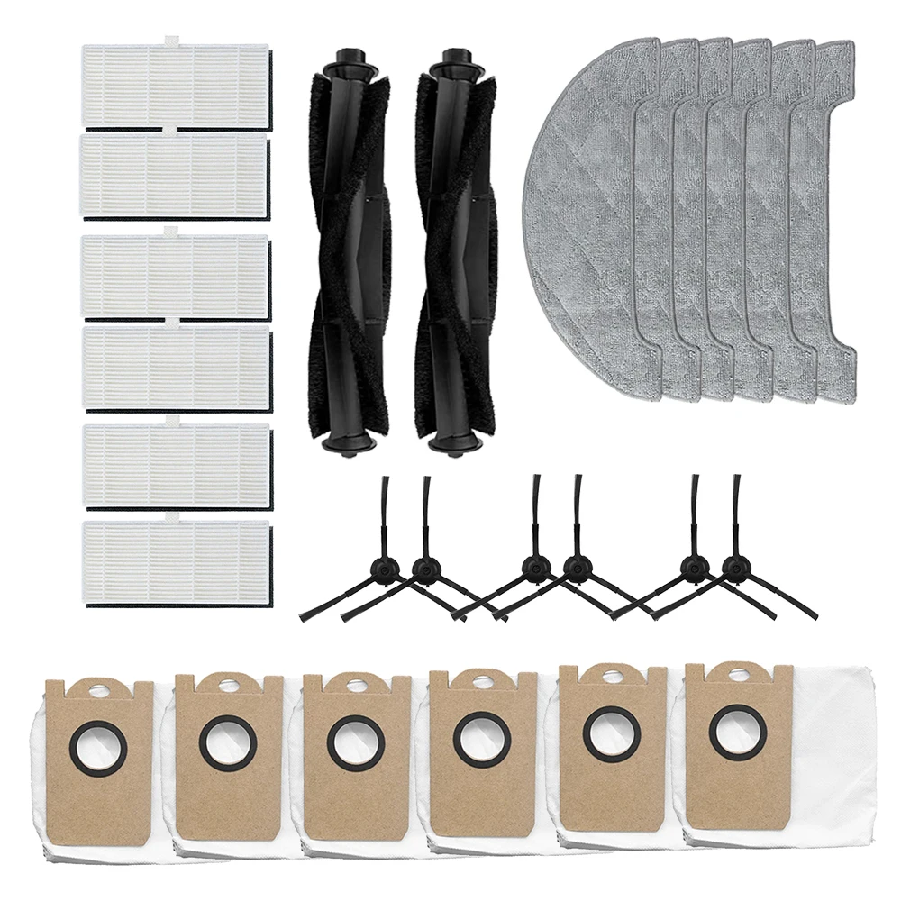 สำหรับ XIAOMI VIOMI S9สีดำ Mop ผ้าแปรงด้านข้างแปรงม้วนตัวกรอง HEPA เครื่องดูดฝุ่นหุ่นยนต์อะไหล่อุปกรณ์เสริม