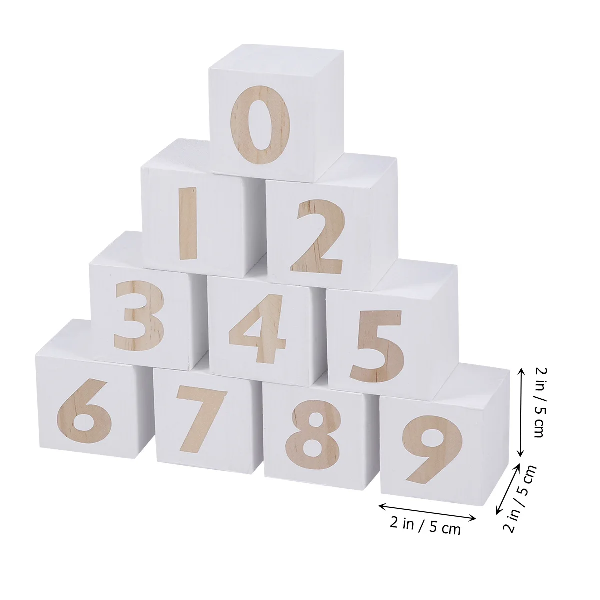 

10pcs Digital Squares Wood Cubes Smooth Surface Craft Project Nordic Theme Party Wedding Kids Classroom Montessori Educational