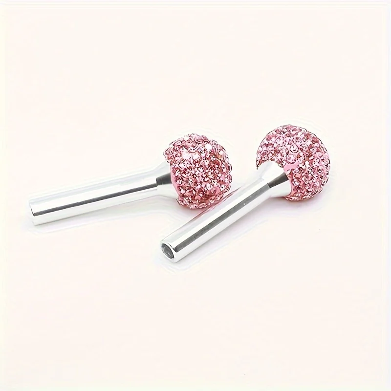 2Pcs Rhinestone Crystal Car Door Pin Lock Knob Pull Pins Aluminum Alloy Door Handle Security Door Latch Lock Pin Car Accessories view 3