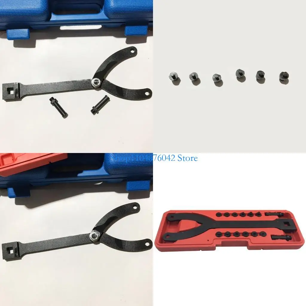 

5asd Variable Pin Spanner Wrench 15 Pieces Adjustable Fan Clutch Pully Holder Wrench Inch Auto Car Repair Tool