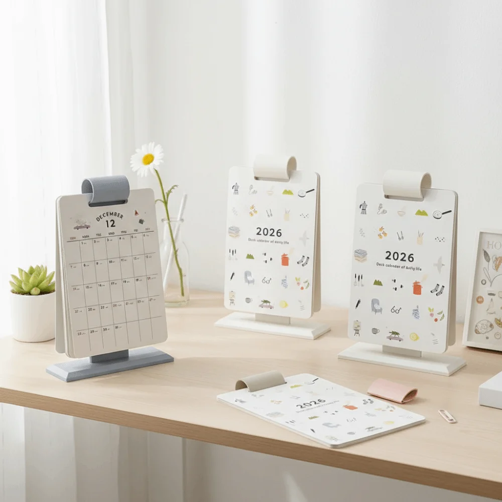 

Cartoon 2026 Desk Calendar Page Flipping Daily Check-in Plan Cartoon Desk Planner Paper Date Display 2026 Cute Student Calendar