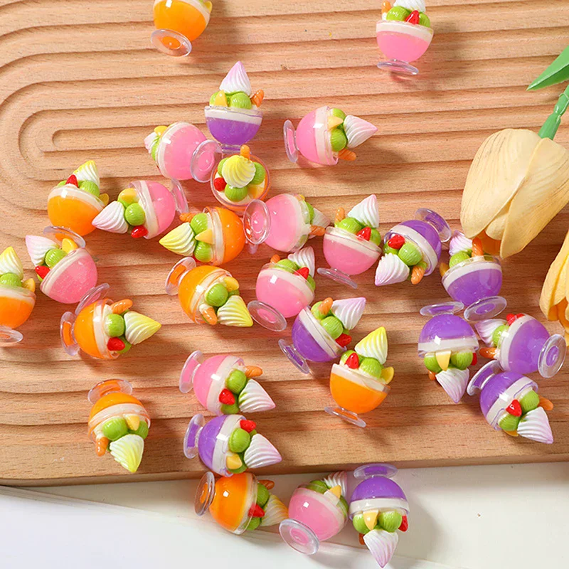 Mini sobremesa modelo acessórios decoração de casa 6 pçs casa de bonecas em miniatura copo creme sundae brinquedos de sorvete