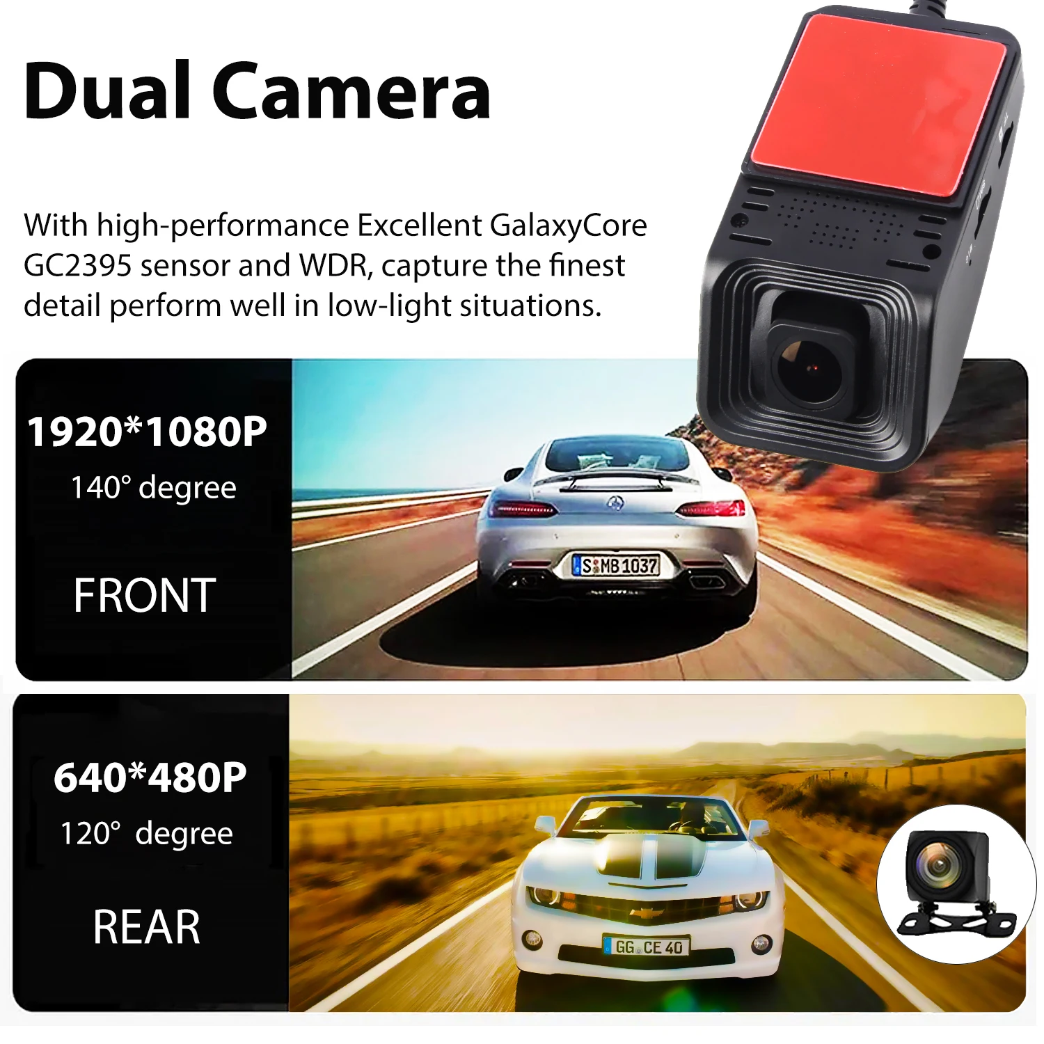 Bluavido 4G Mini Dash Camera With Front + Inside Cam Recording 24H Parking WiFi Live Monitor Car Video Recorder Box GPS Position