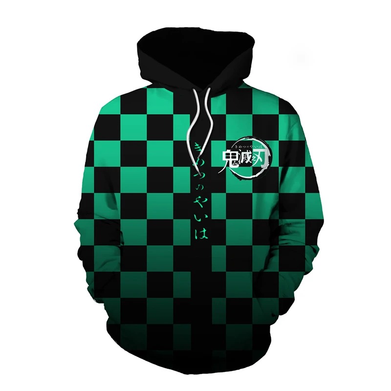 Sudadera con capucha de poliéster con estampado 3D de Anime Demon Slayer para hombre, jersey de Cosplay para hombre, Tops, sudadera holgada informal de otoño, ropa de calle