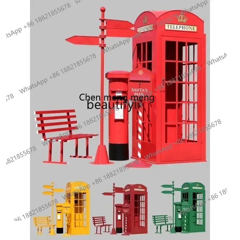 New arrive Telephone Booth Post Box Road Sign Sign Landscape Double Bench Shopping Mall Art Gallery Bar Props