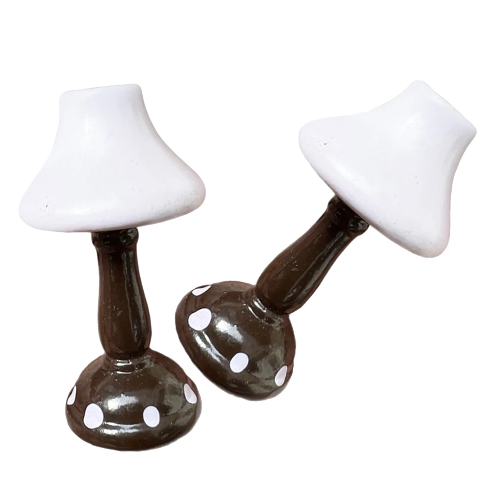

2Pcs Miniature Wooden Bedside Lamp Energy Efficient LED Warm Light for DIY Dollhouse Decorative Mini Desk Lighting Decoration