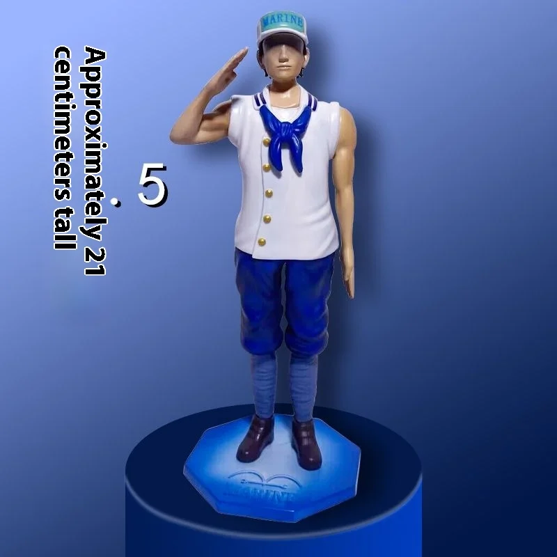 원피스 4pcs 새로운 세기 해군 군인 인사 애니메이션 피규어 모델 동상 컬렉션 데스크탑 장식 장식품 장난감 선물