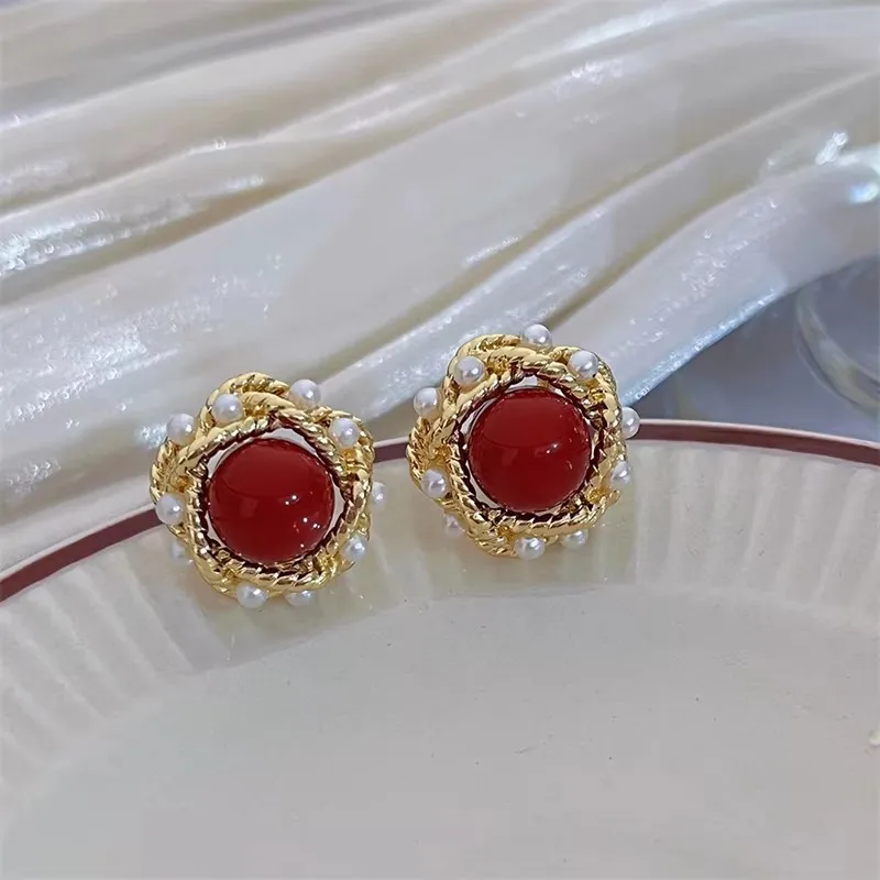 2023 neue Rote Hängende Ohrringe für Frauen Lange Blume Herz Anhänger Baumeln Ohrringe Unregelmäßige Geometrie Element Ohr Schmuck – Detail 14