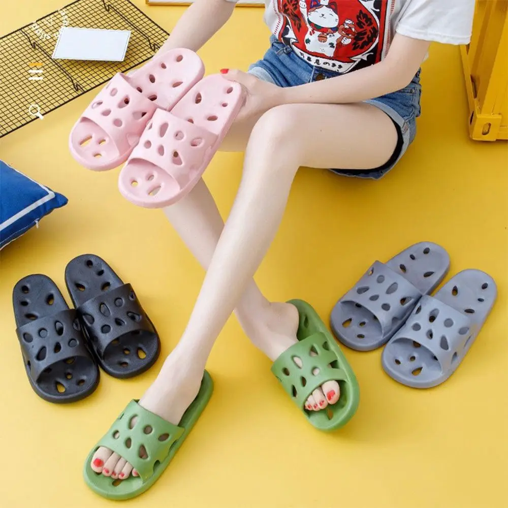 Fashion Women's Slippers Soft Flat Slippers Couple Slippers Cute Hollow out Casual Shoes Non-Slip Shoes Bathroom Slippers