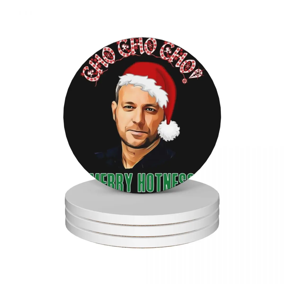 

CHO CHO CHO! Merry Hotness! from your resident Chief Health Officer Brett Sutton! Ceramic Coasters (Set of 4) tile Coasters