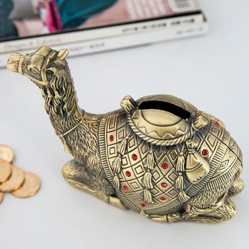 Creative Metal Coin Bank Camel Shape Piggy Bank Coin Savings Money Box Saving Pot for Boy Girl Birthday Gifts
