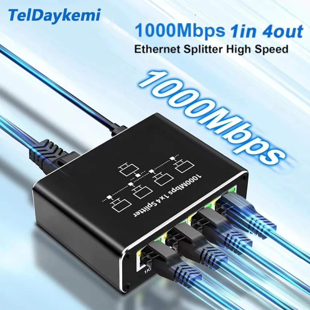 Gigabit Ethernet Switch Rj45 Splitter LAN Gigabit Extension Adapter 1000Mbps Network Connector For PC Laptop TV Box Router