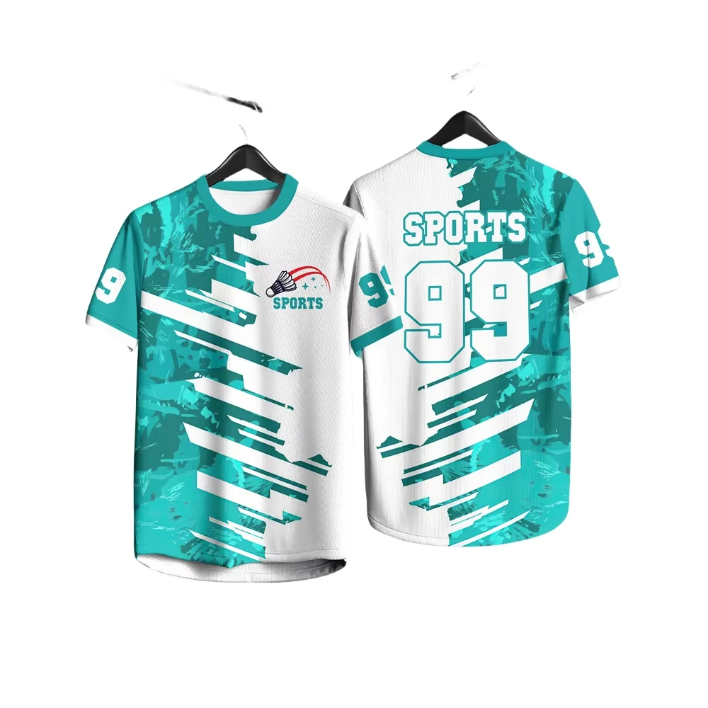 Summer Men's T-Shirt Breathable Badminton Sportwear New Custom T-Shirt Sweat Absorption Fitness Outdoors Football Men's Clothing