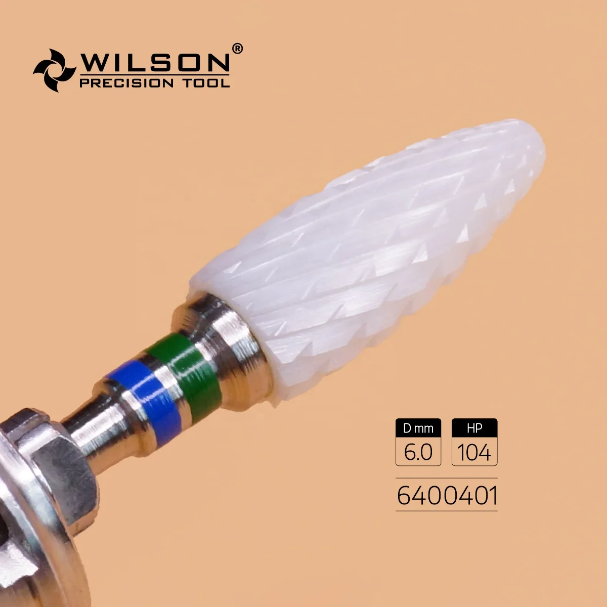 

6400401 High Wearing Feature Conical Shape- White Ceramic - Zirconia Ceramic Burs / Dentals bur Used For Acrylic/Plaster