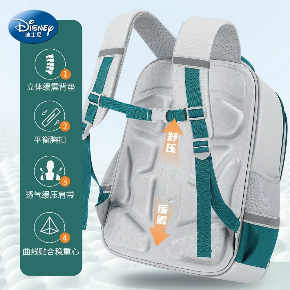 Disney School Backpack for Boys in Grades 3-6 Reduce Burden Protect Spine Safety Reflection Genuine Mickey Mouse Kids Backpack