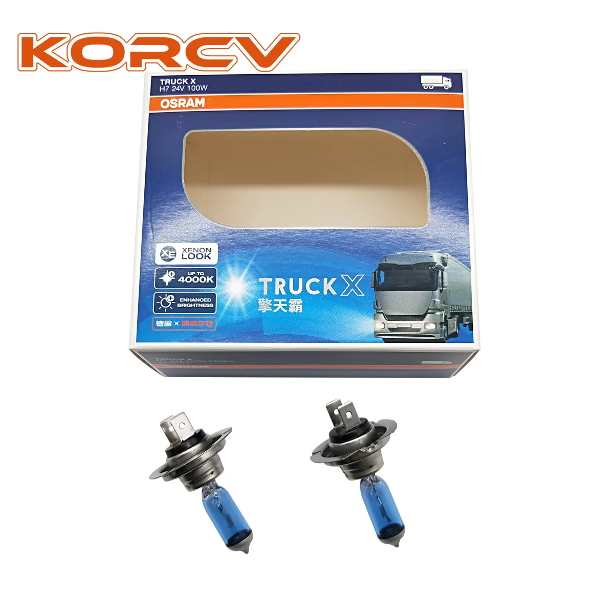 Spare Parts for Volvo Trucks VOE 990037-0 OSRAM Bulb H7 100W 4000K  24V 2 Pcs In One Box