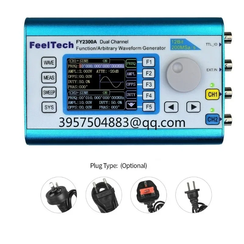 FY2300 DDS Function Signal Generator Compatible with Spooky2 Arbitrary Waveform Dual Channel Sine Wave Frequency 12MHz 20MHz