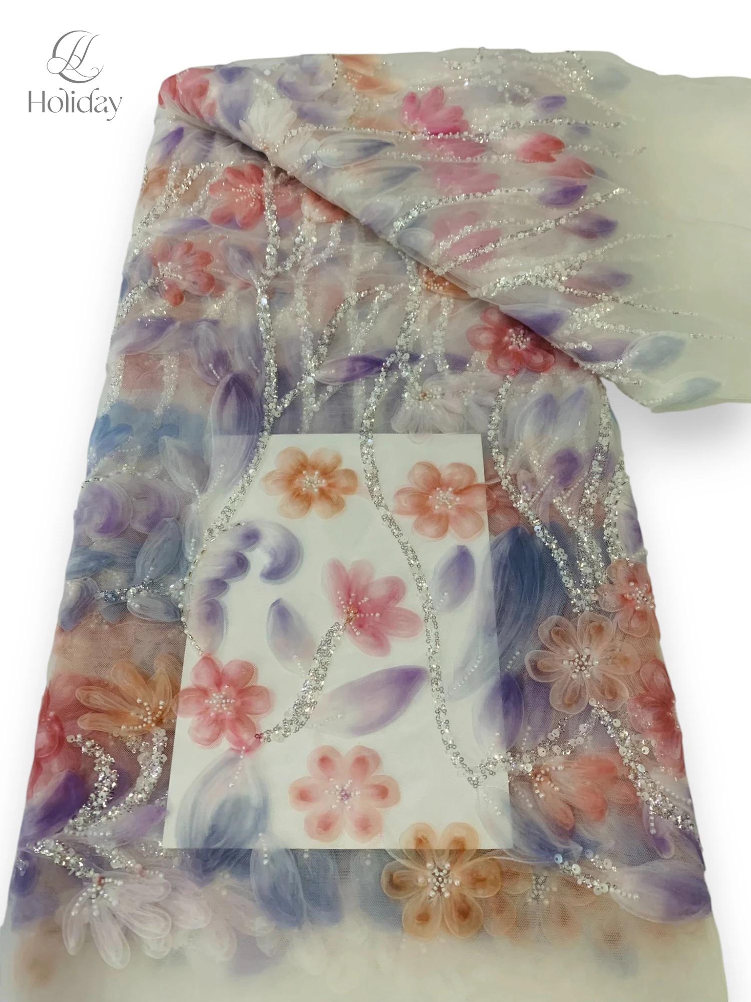 

Factory Direct High-Quality Beaded Fabric with Sequins & Pearls - Wholesale Multi-Color Embroidered Material for Dress Making