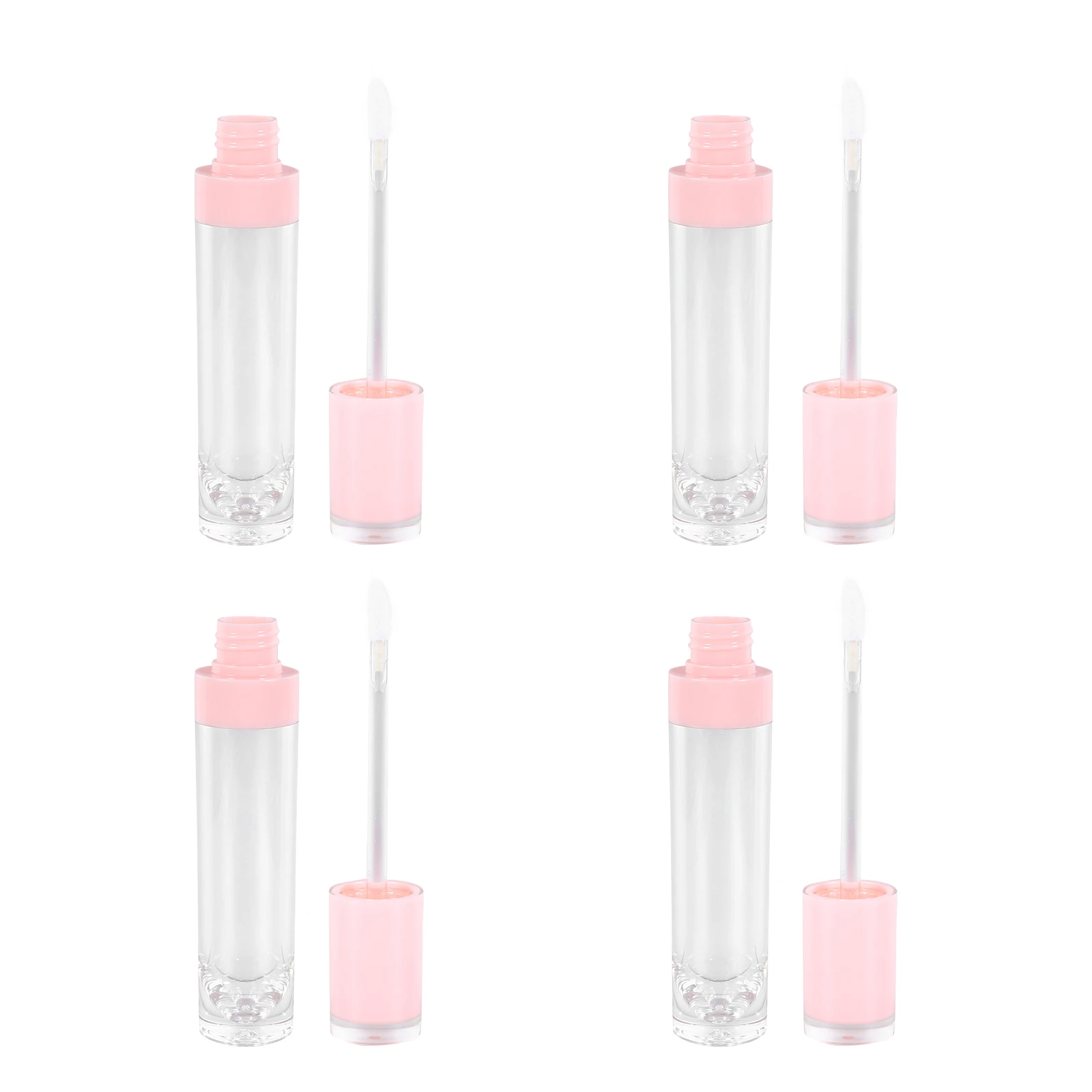 

4pcs Pink Plastic Lip Gloss Tubes Empty Lightweight Portable Lip Liquid Bottles for Gifts Makeup Accessories