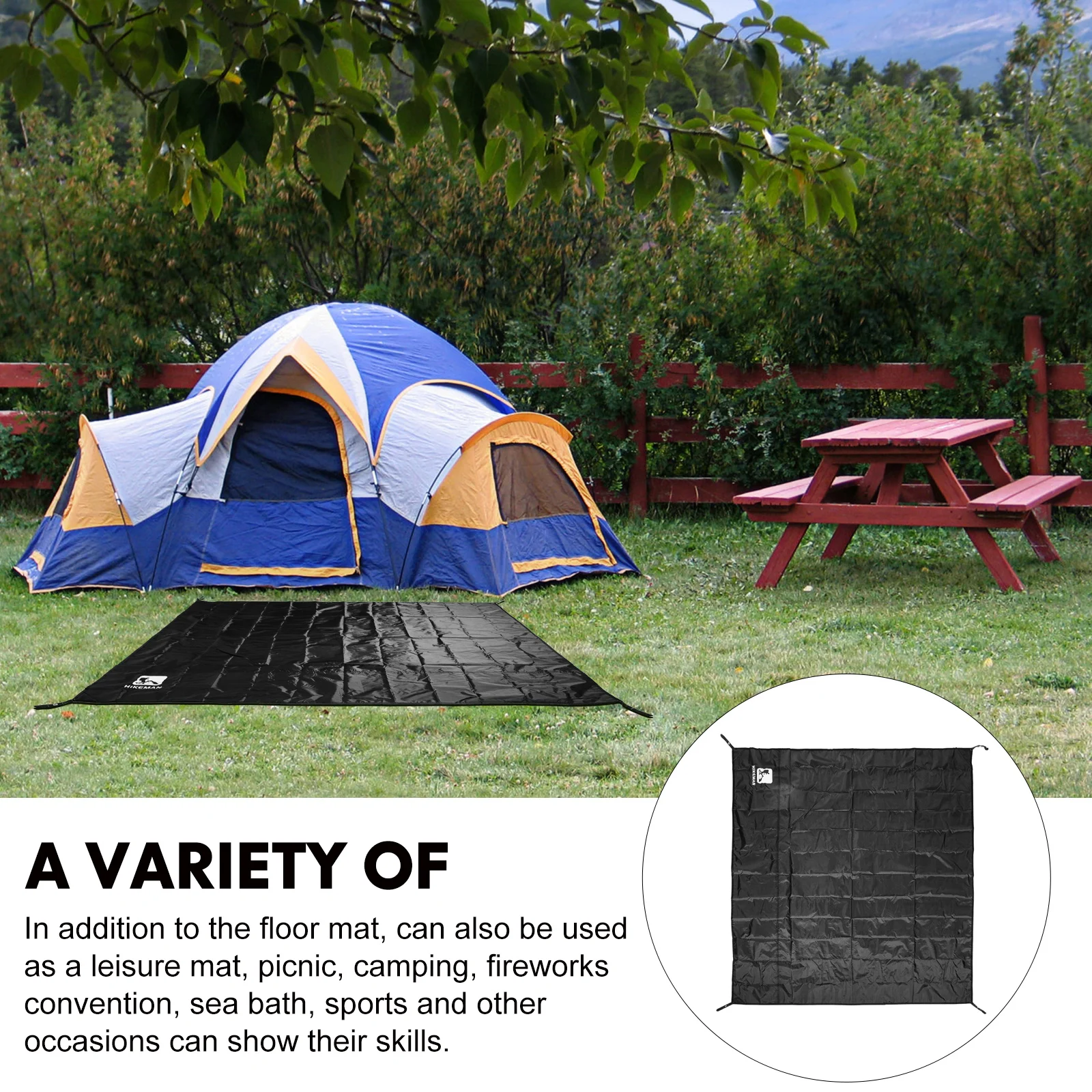 

Mats Waterproof Floor under Tent Ground Pad Tarpaulin Black Oxford Cloth Travel
