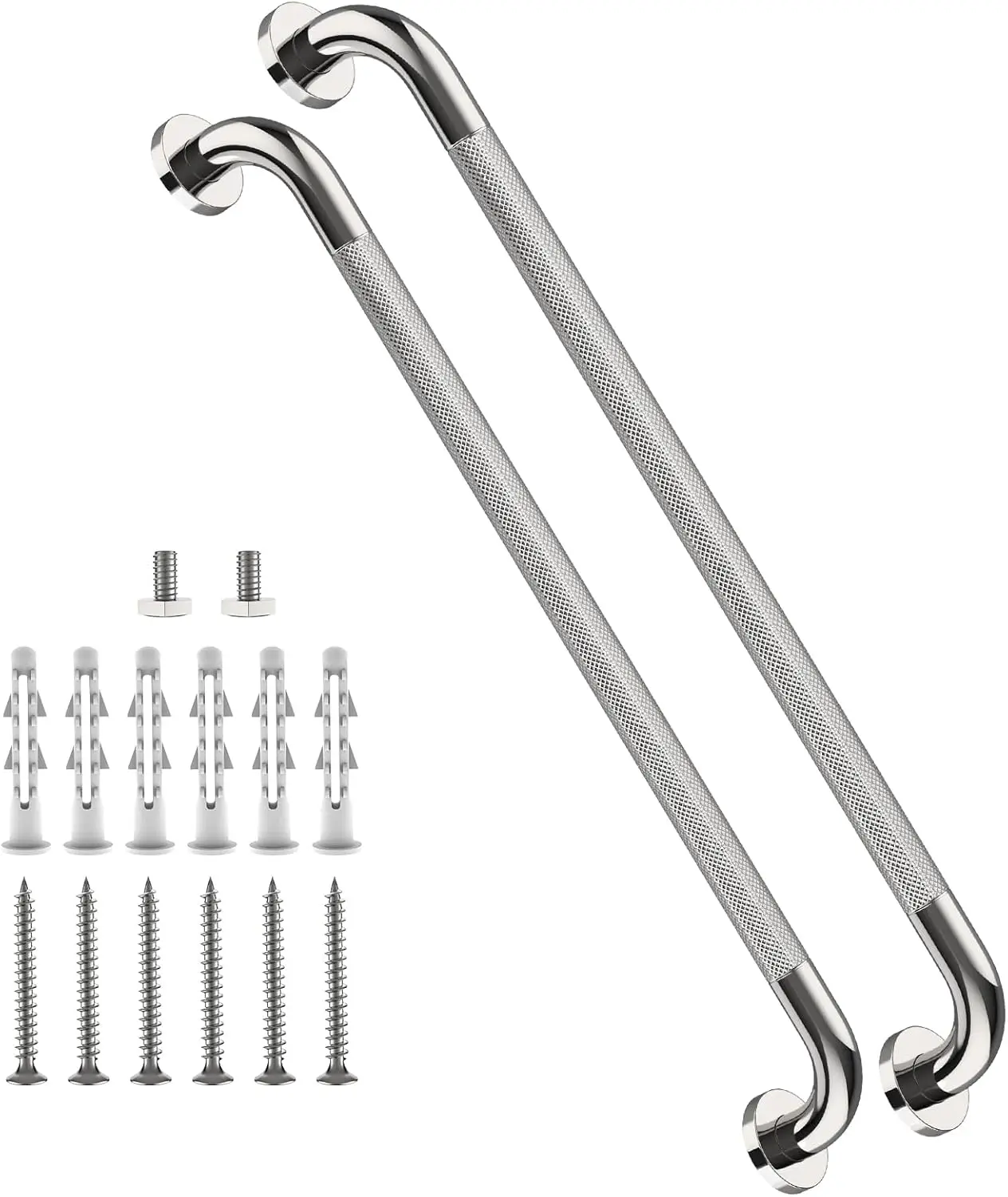 

Хромированная поручень для душа 32 дюйма - диаметр 1,25 дюйма, поручень из нержавеющей стали для ванной комнаты