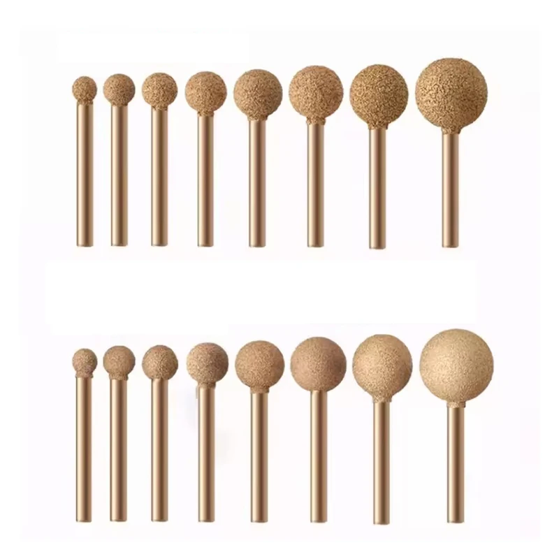 1/2/5 قطعة الكرة مختلط الماس لدغ رأس مطحنة 12/14/16/18/20/25 مللي متر 6 مللي متر عرقوب مختلط سبيكة لطحن لدغ النقش #5