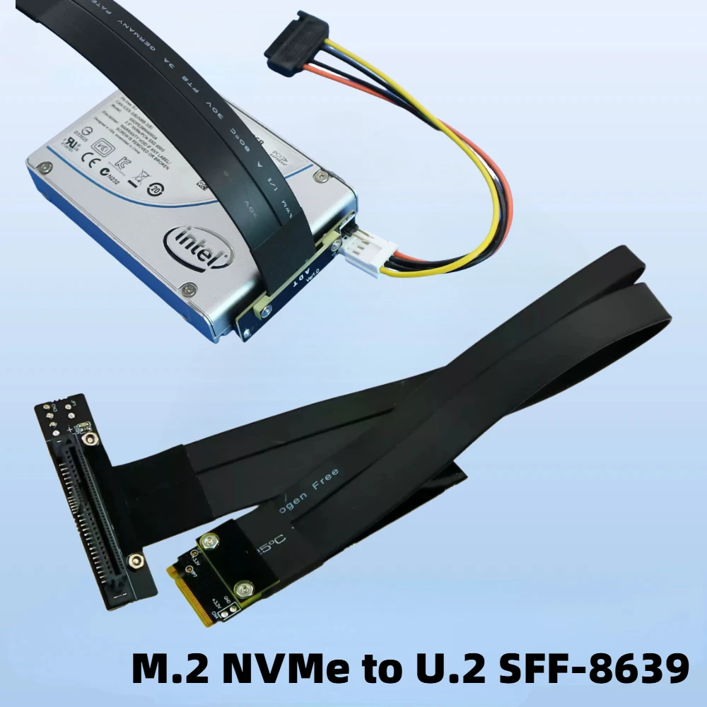 U.2 Interface M.2 NVME To U2 SSD Hard Drives PCI-E 3.0 x4 M.2 NVME Key-M Extender 2.5" SFF-8639 U.2 NVMe SSD Solid State Adapter