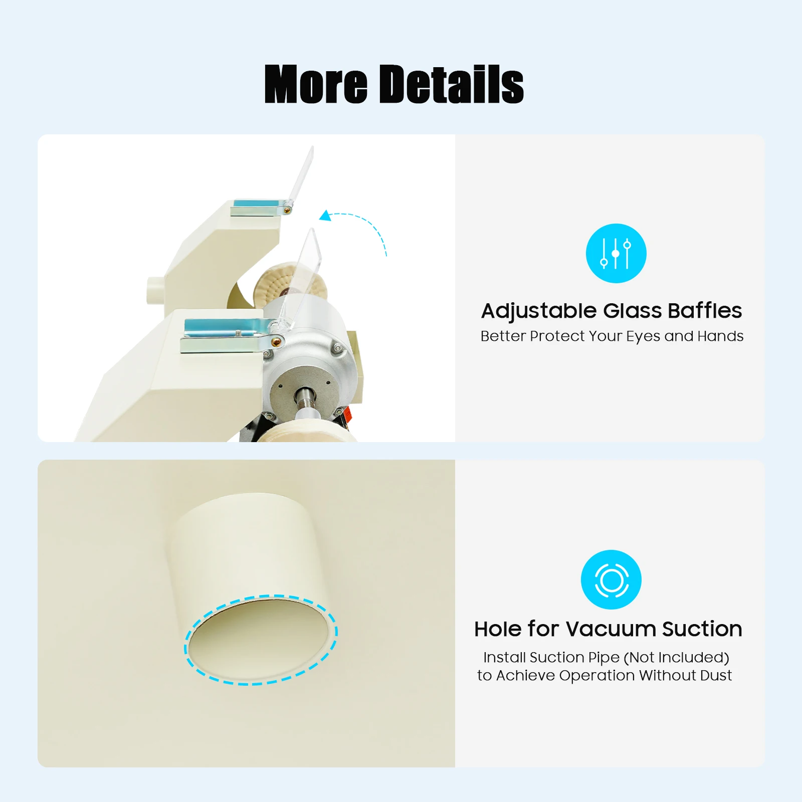 Set completo Lucidatore a doppia posizione Fuso durevole Facile da pulire A basso rumore per il ripristino dei relici Negozi di gioielli Cliniche dentistiche