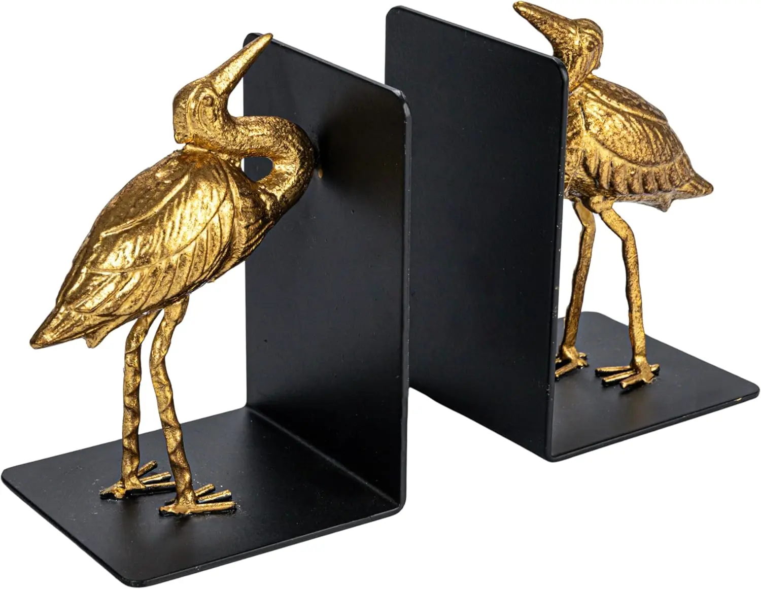 

Decorative Cast Iron Bird Bookends, Gold, Set of 2