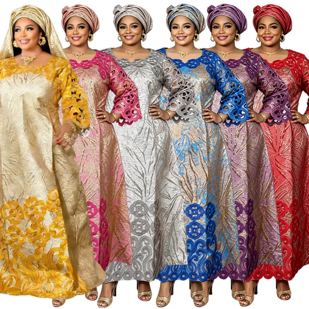 African Clothes for Women 2026 Plus Size African Dashiki Ankara Luxury Embroidery Robe Bazin Design Wedding Party Dresses